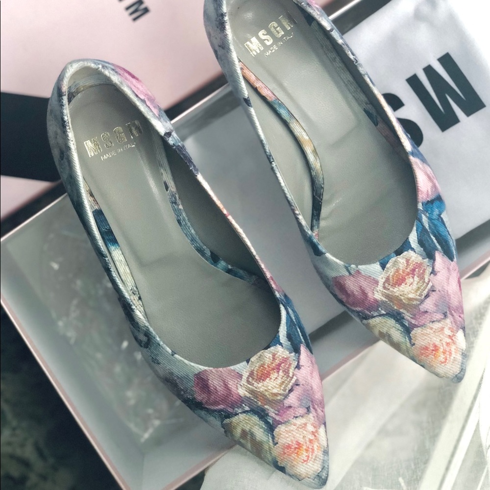 MSGM Floral Leather Pumps IT36.5 US6.5 with box